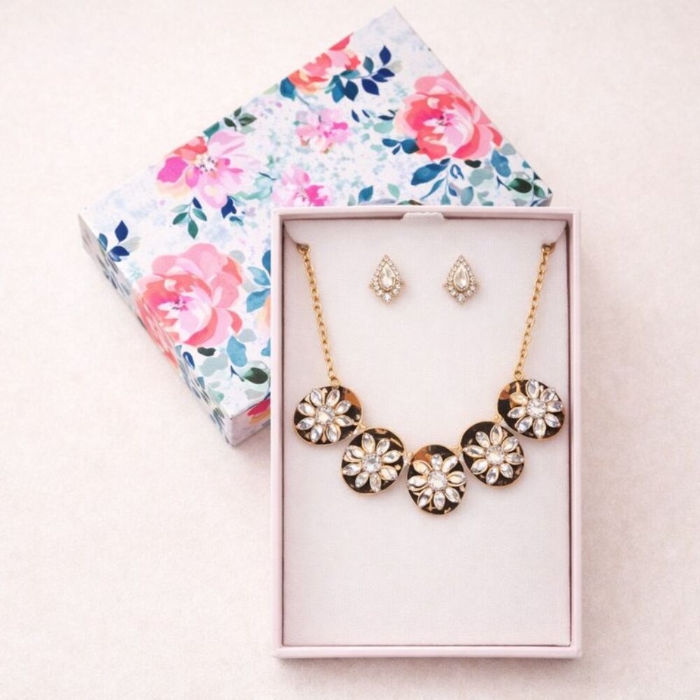 Tortoise Shell Statement Necklace & Earring Set - Picture 3 of 4